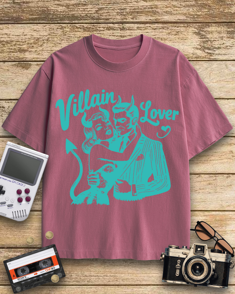 TheRetroTee Villain Lover Gothic 1960s Cotton T-Shirt