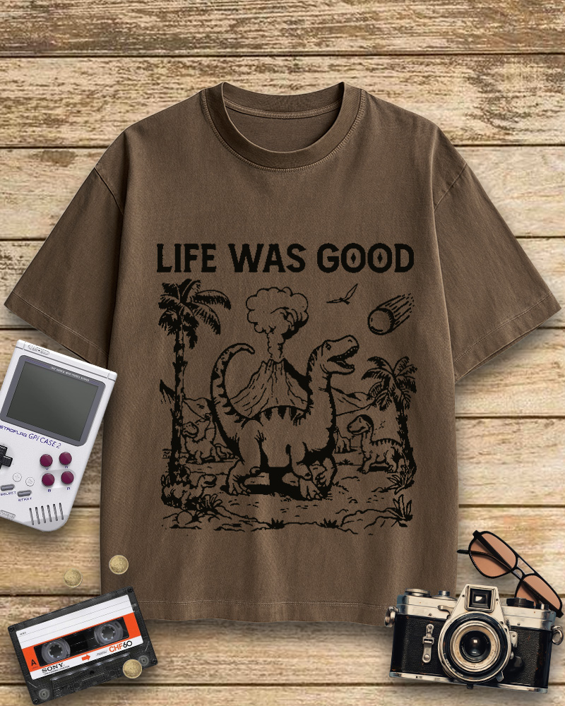 TheRetroTee Life Was Good 1990s Cotton T-Shirt