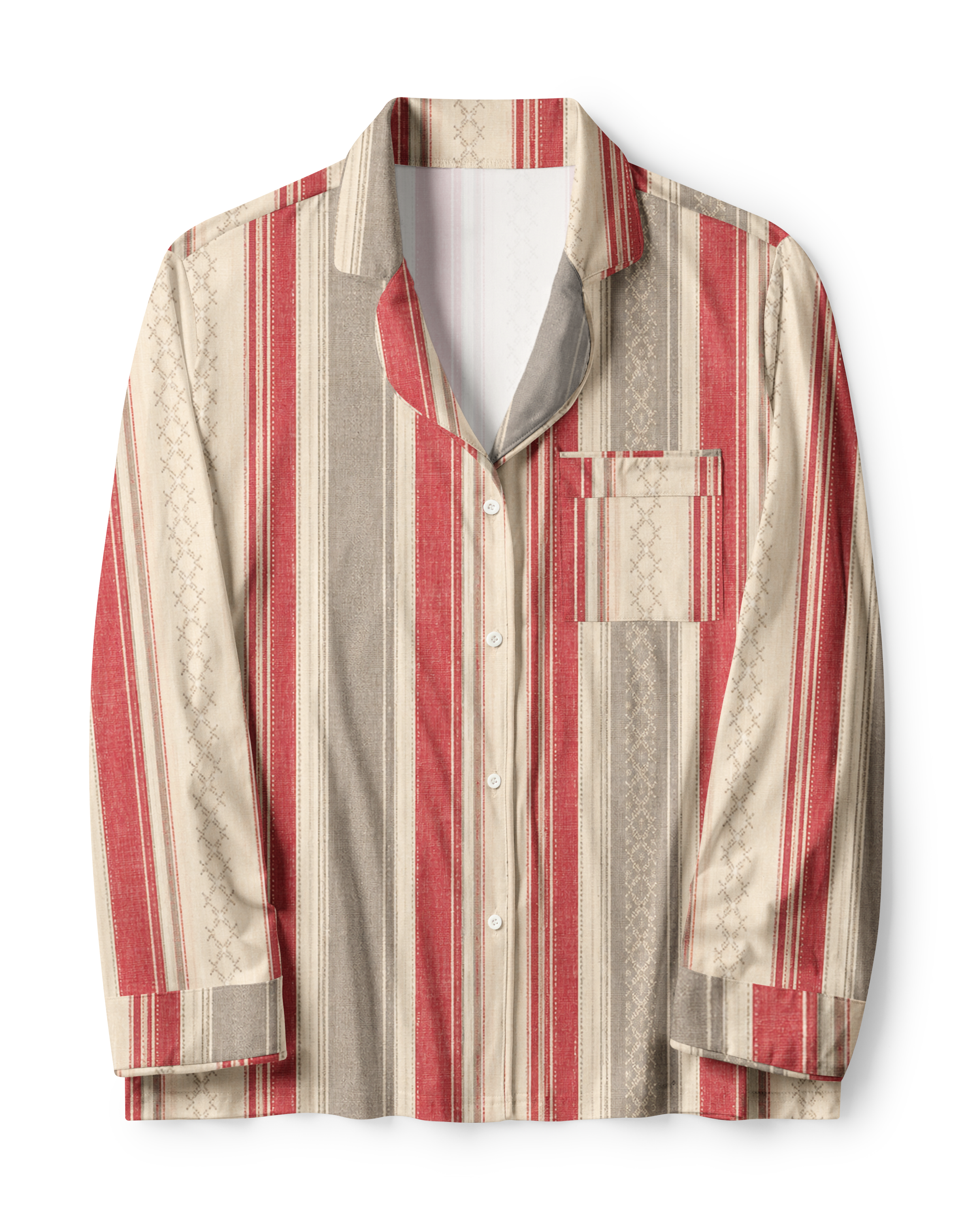 TheRetroTee Farm house Stripe Vintage Pajama Set
