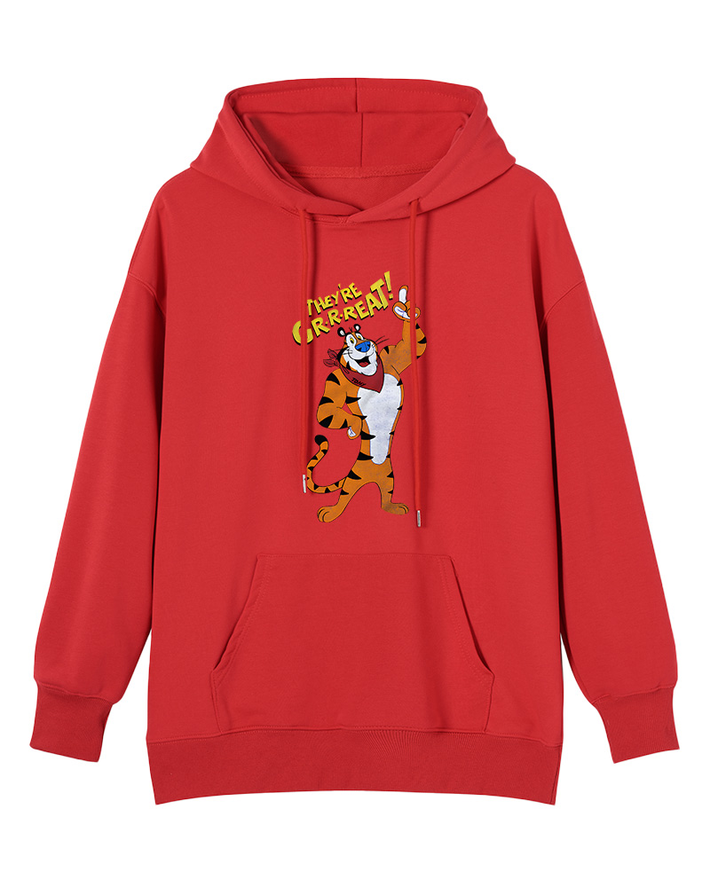 TheRetroTee Frosted Flakes Tony The Tiger 1970s Cotton Hoodie