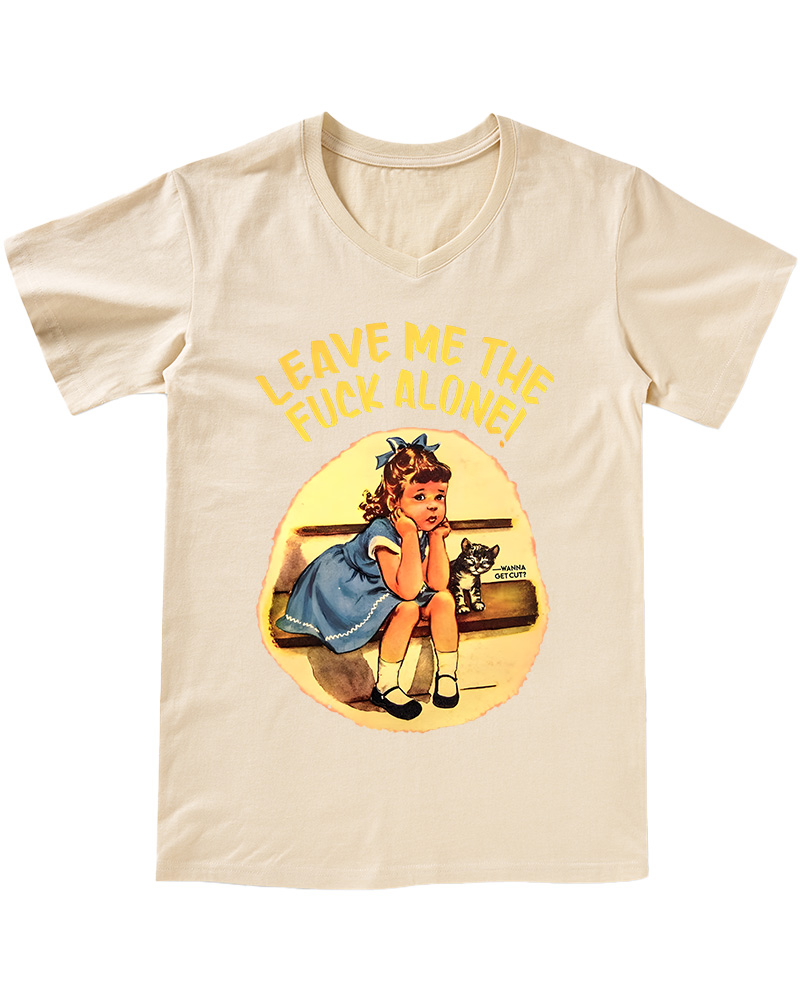 TheRetroTee Everyone Sucks Except My Cat Funny Pin-Up V-neck T-Shirt