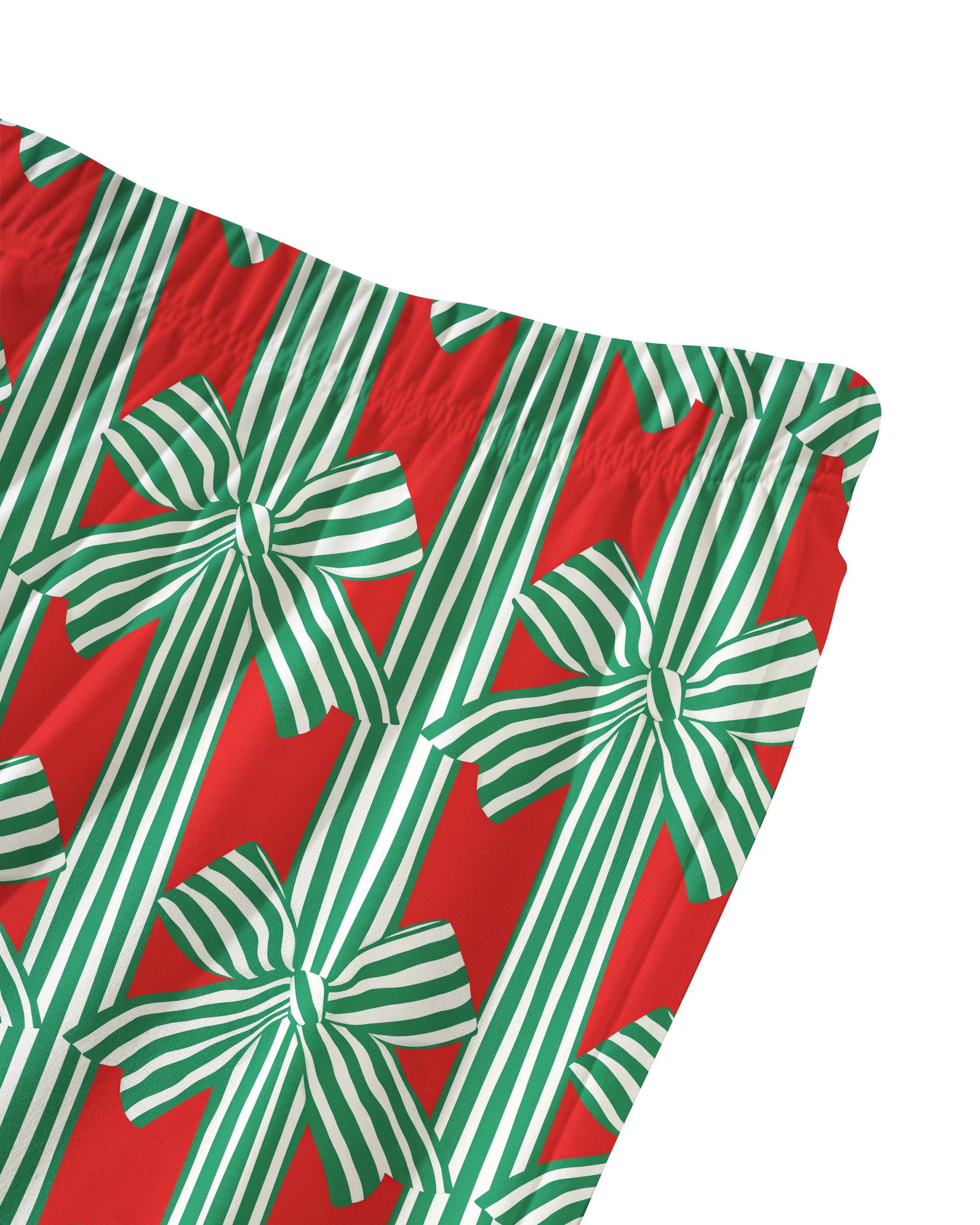 TheRetroTee Xmas Bow Gift Stripe Vintage Pajama Set