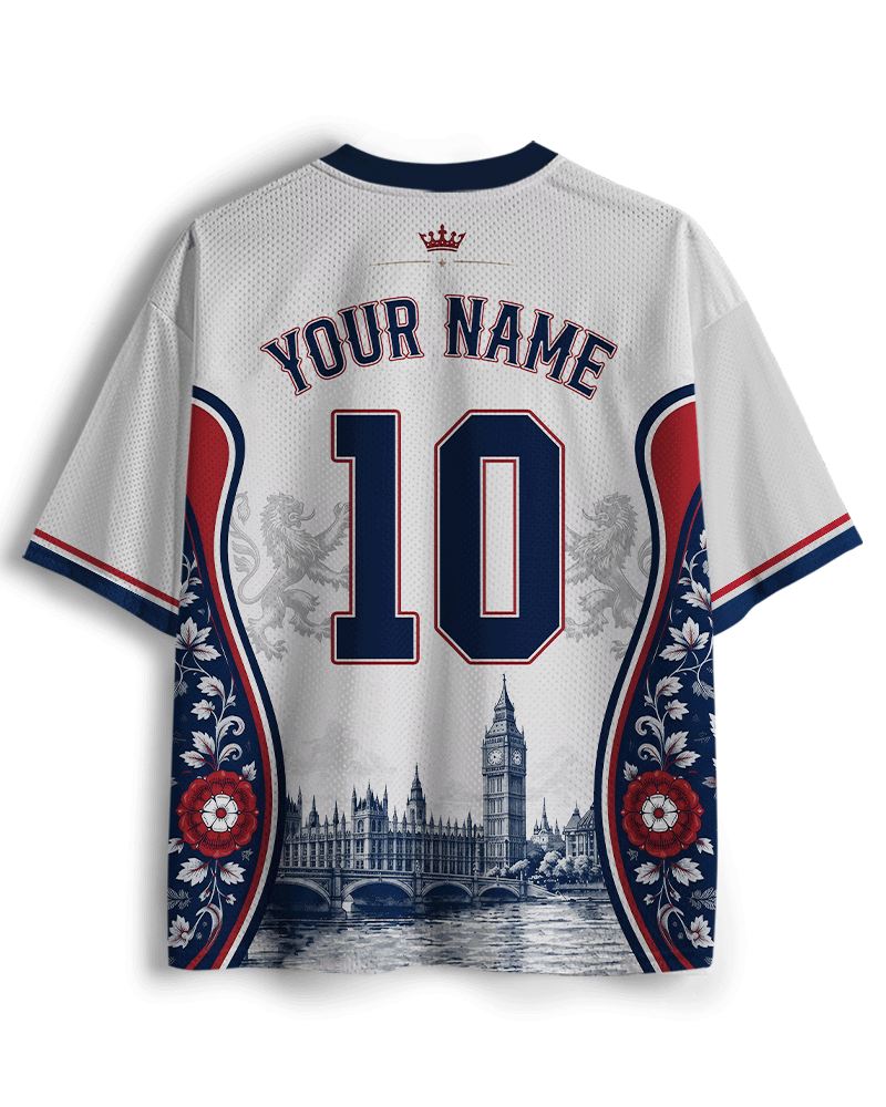 TheRetroTee England Custom Name Mesh Jersey