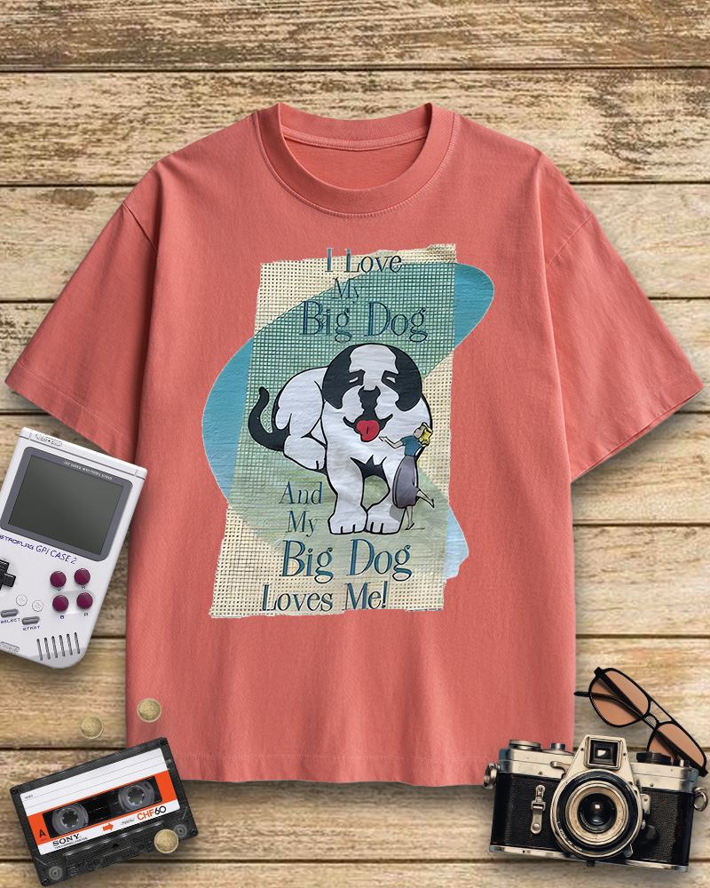 TheRetroTee Vintage Big Dogs Cotton T-Shirt