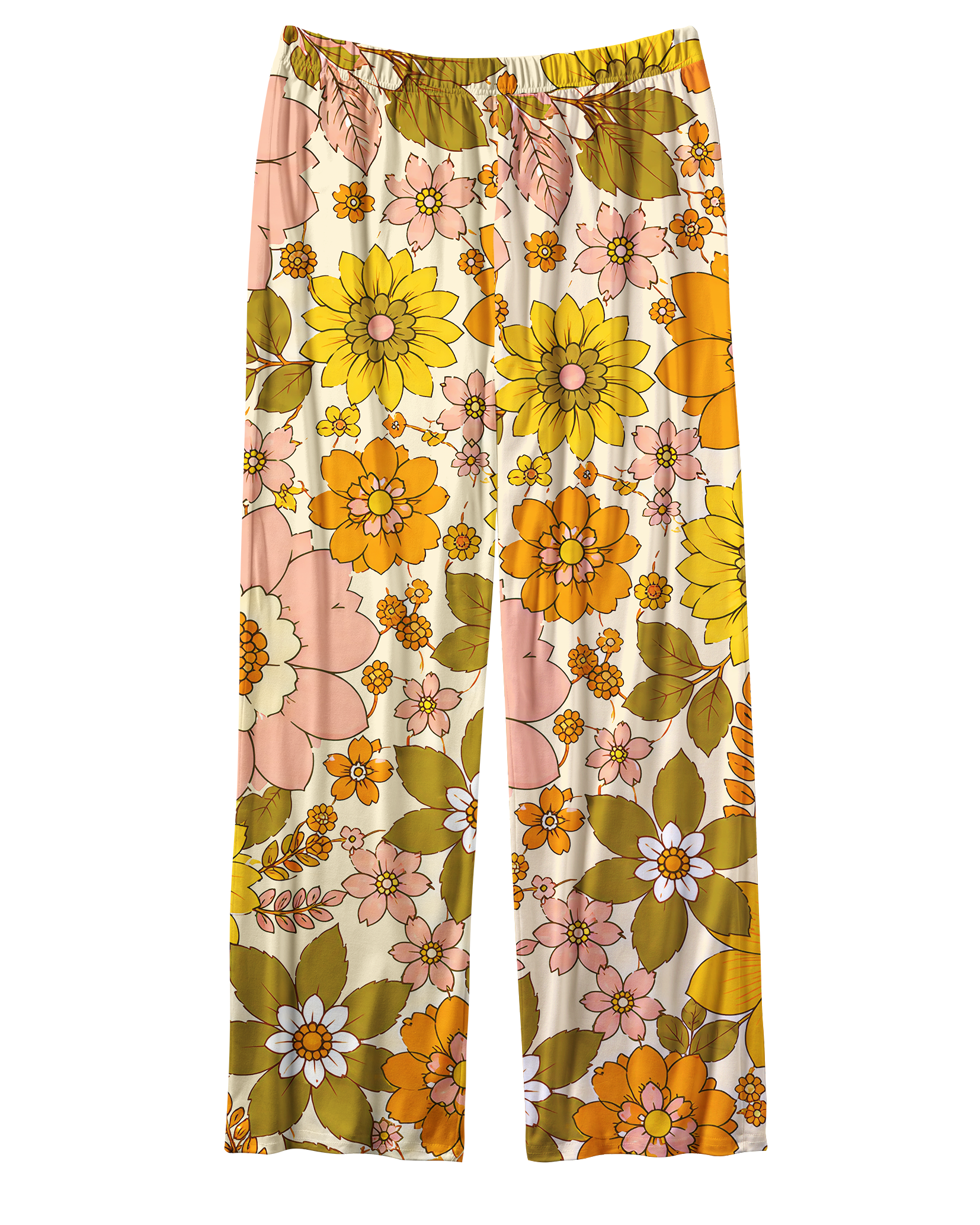 TheRetroTee 70s Retro Daisy Bloom Vintage Pajama Set