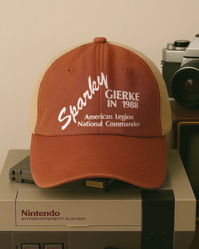 TheRetroTee 80s Sparky Gierke IN 88' Trucker Hat