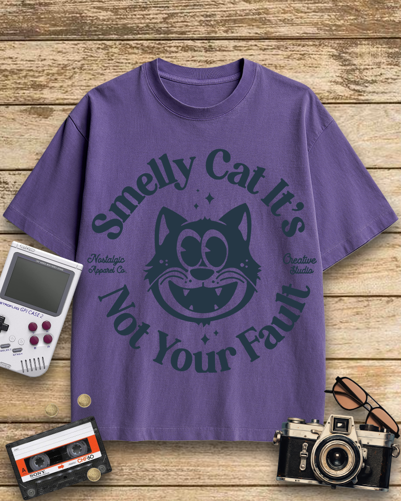 TheRetroTee Smelly Cat 1990s Cotton T-Shirt