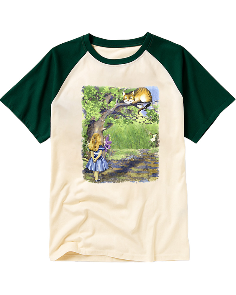 TheRetroTee Alice In Wonderland Raglan Baseball T-Shirt