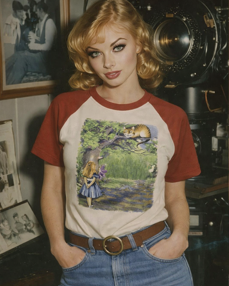 TheRetroTee Alice In Wonderland Raglan Baseball T-Shirt