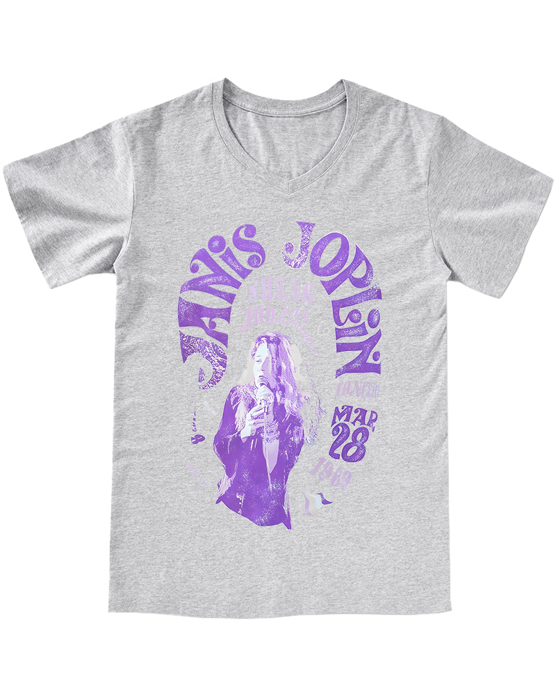 TheRetroTee JANIS JOPLIN - Swing Aud V-neck T-Shirt