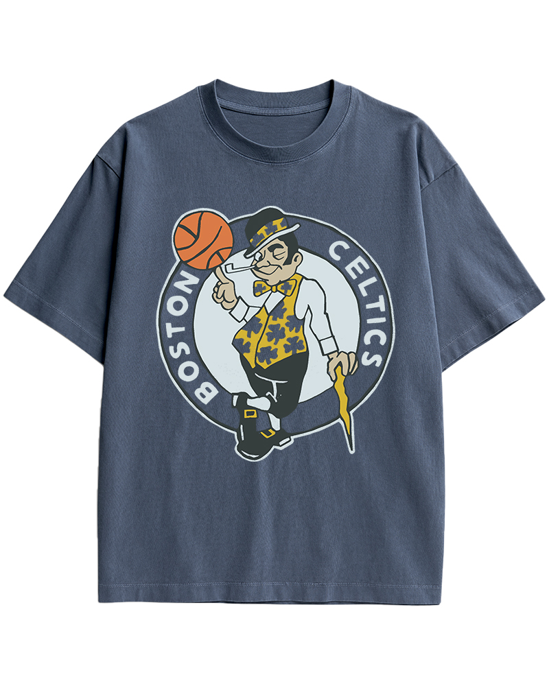 TheRetroTee Boston Leprechaun Basketball 1950s Cotton T-Shirt
