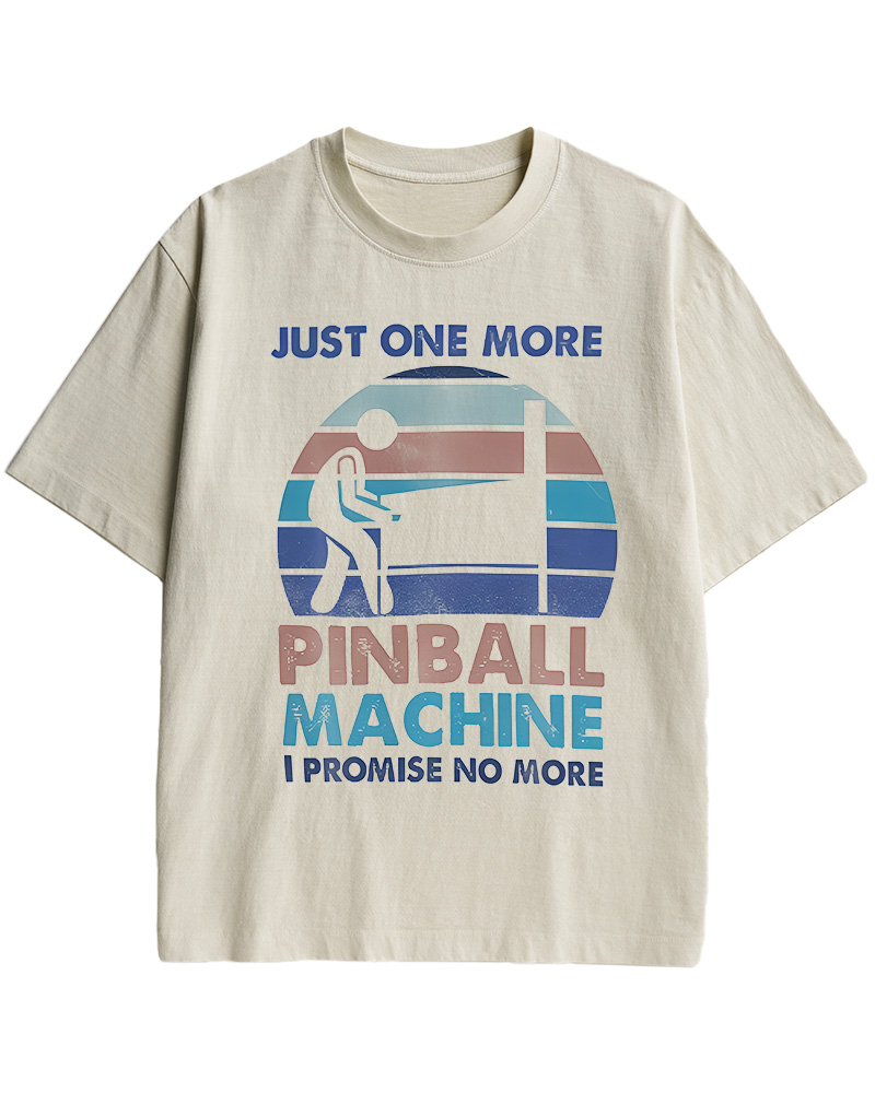 TheRetroTee Just One More Pinball Machine 1970s Cotton T-Shirt
