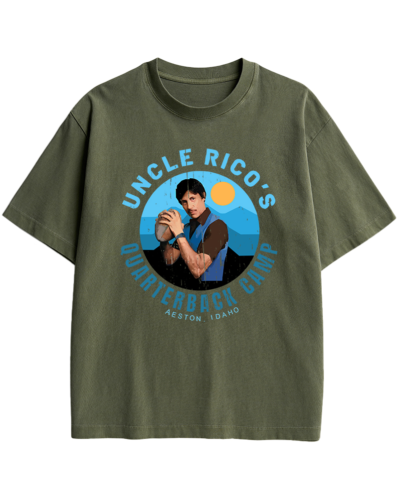 TheRetroTee Uncle Rico's Quarterback Camp 1980s Cotton T-Shirt