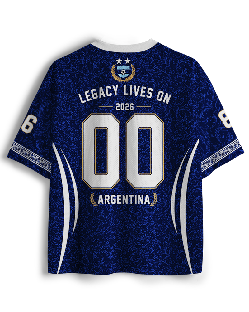 TheRetroTee Argentina Custom Name Mesh Jersey