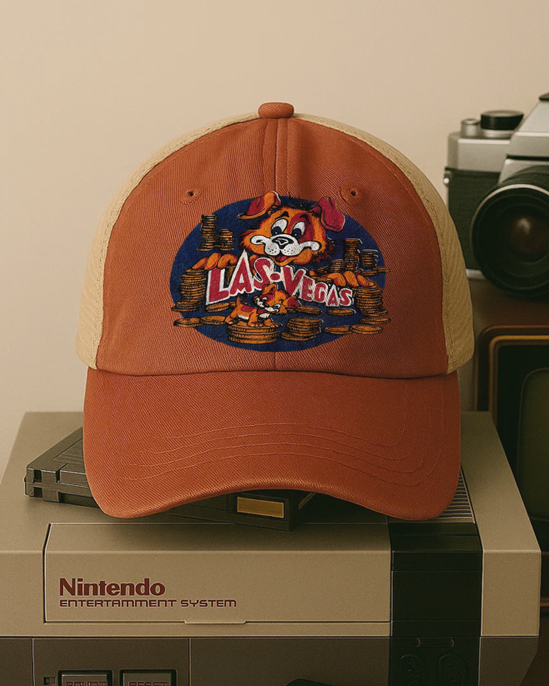 TheRetroTee Vintage 60s Las Vegas Dog Baby Trucker Hat