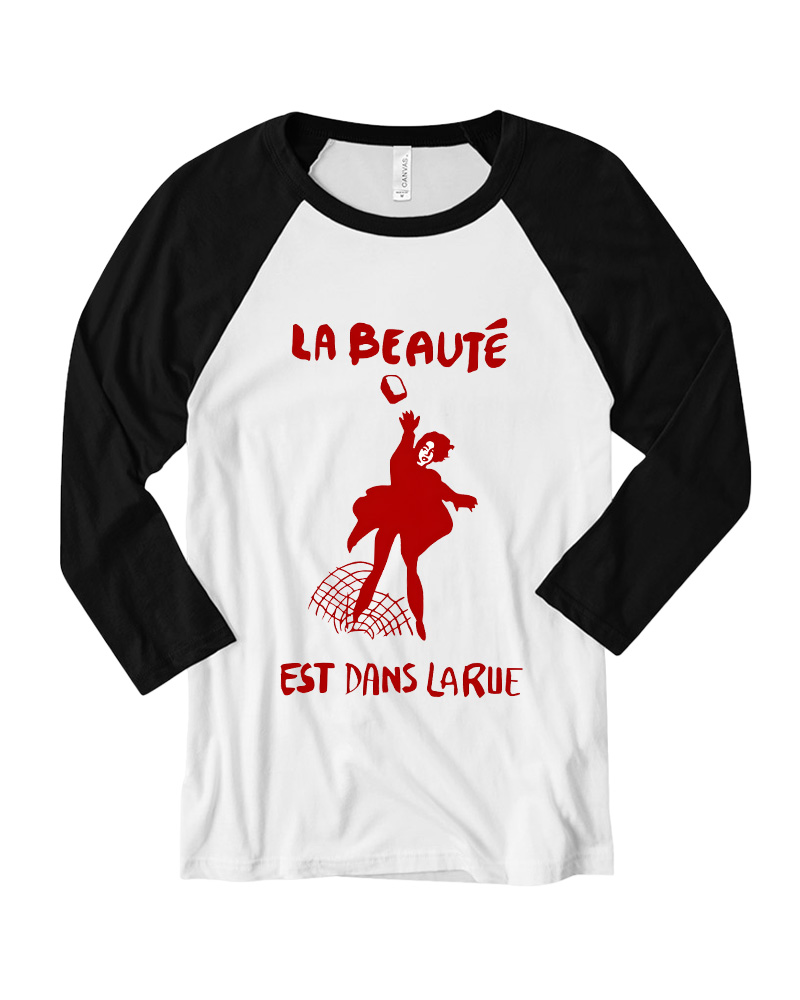 TheRetroTee La Beauté Est Dans La Rue 1960s Long Sleeve Raglan T-Shirt