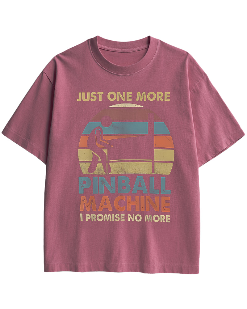 TheRetroTee Just One More Pinball Machine 1970s Cotton T-Shirt
