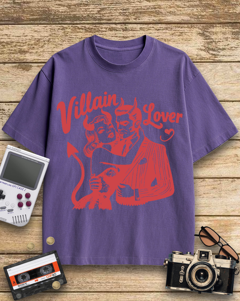 TheRetroTee Villain Lover Gothic 1960s Cotton T-Shirt