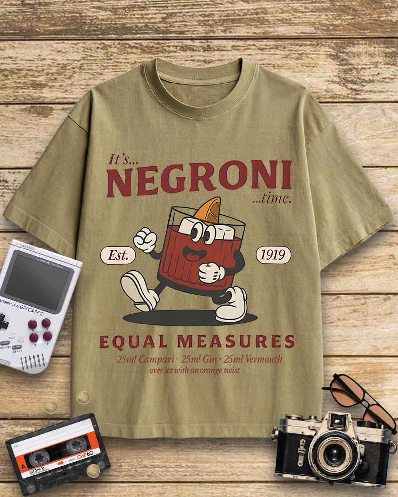 TheRetroTee Negroni Cocktail 1940s Cotton T-Shirt