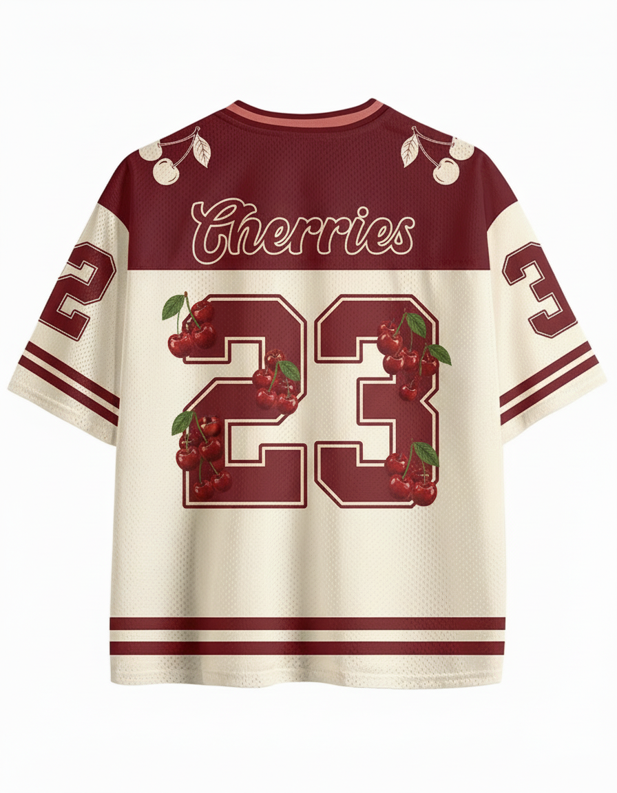 TheRetroTee Vintage Cherry 1950s Mesh Jersey