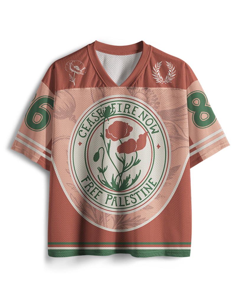 TheRetroTee Free palestine Mesh Jersey