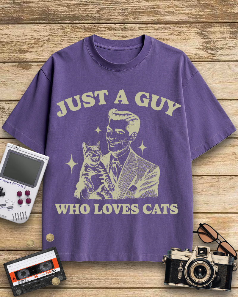 TheRetroTee Cat Lover 1960s Cotton T-Shirt