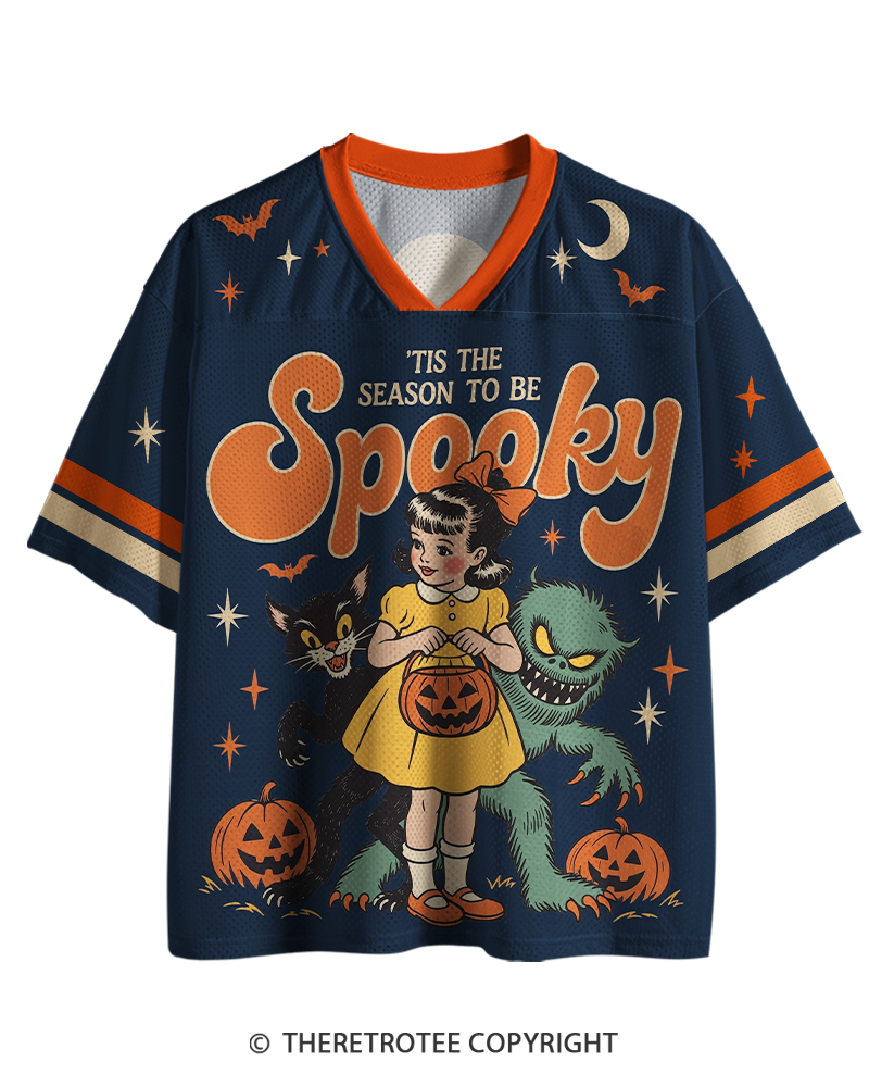 TheRetroTee Little Monsters 1960s Halloween Mesh Jersey