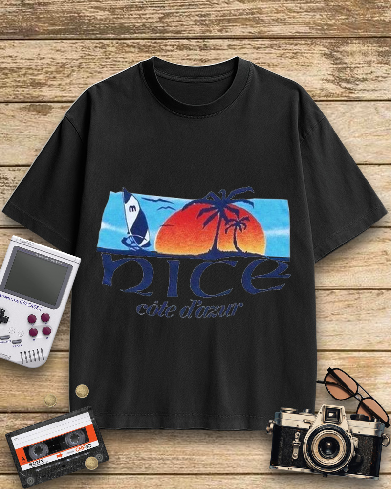 TheRetroTee Vintage Nice French Riviera 1990s Cotton T-Shirt