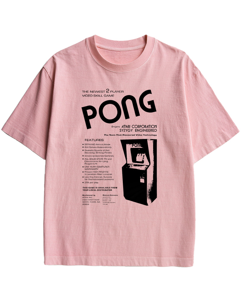 TheRetroTee Pong Arcade Cabinet 1970s Cotton T-Shirt
