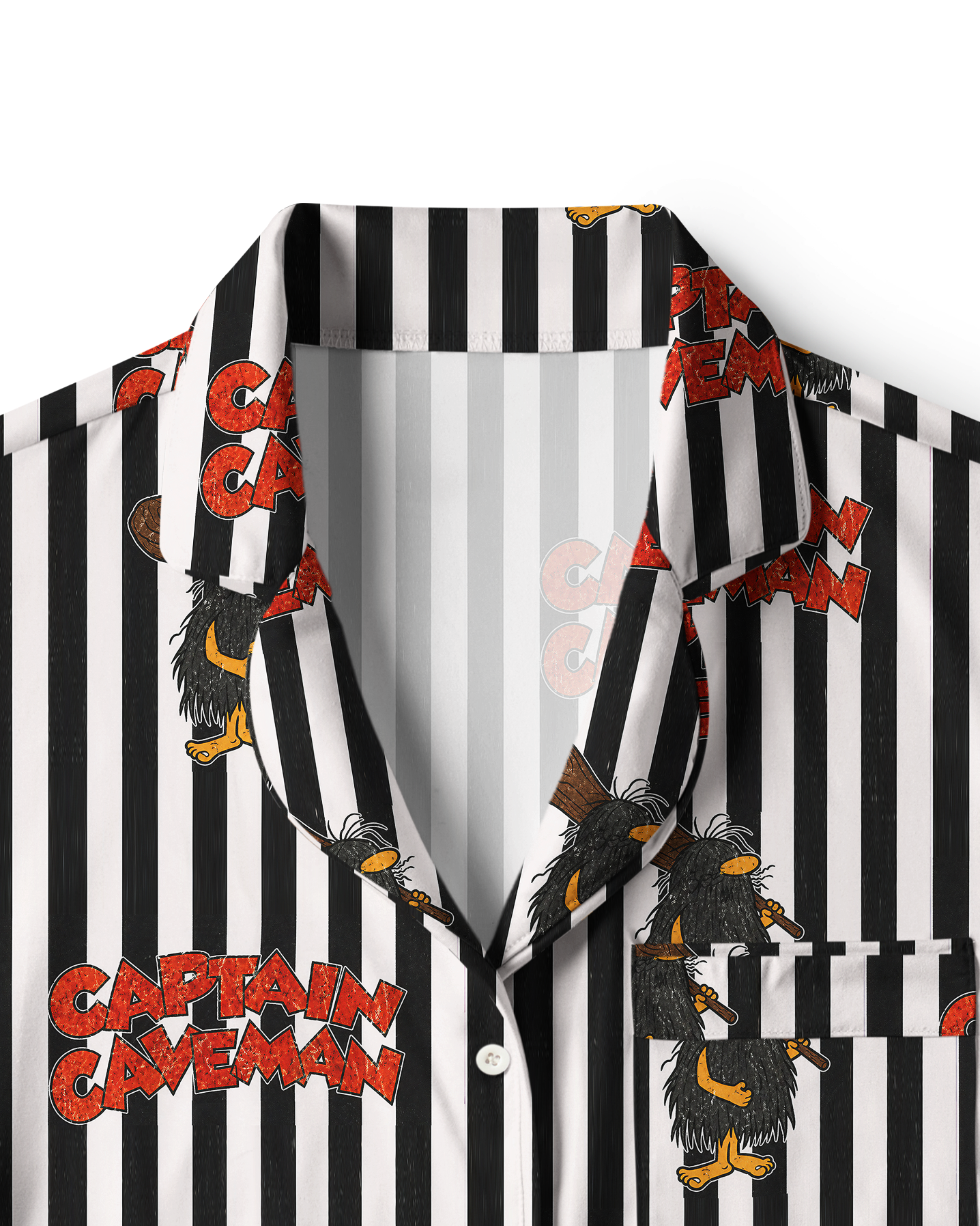TheRetroTee Captain Caveman Stripe Vintage Pajama Set