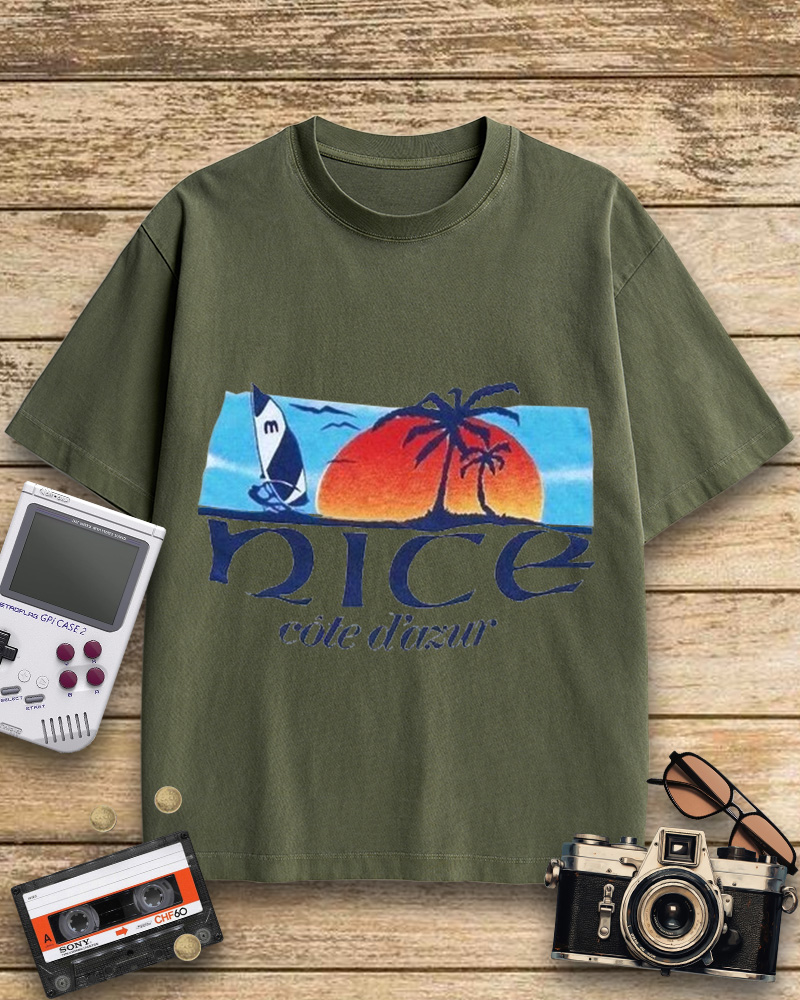 TheRetroTee Vintage Nice French Riviera 1990s Cotton T-Shirt