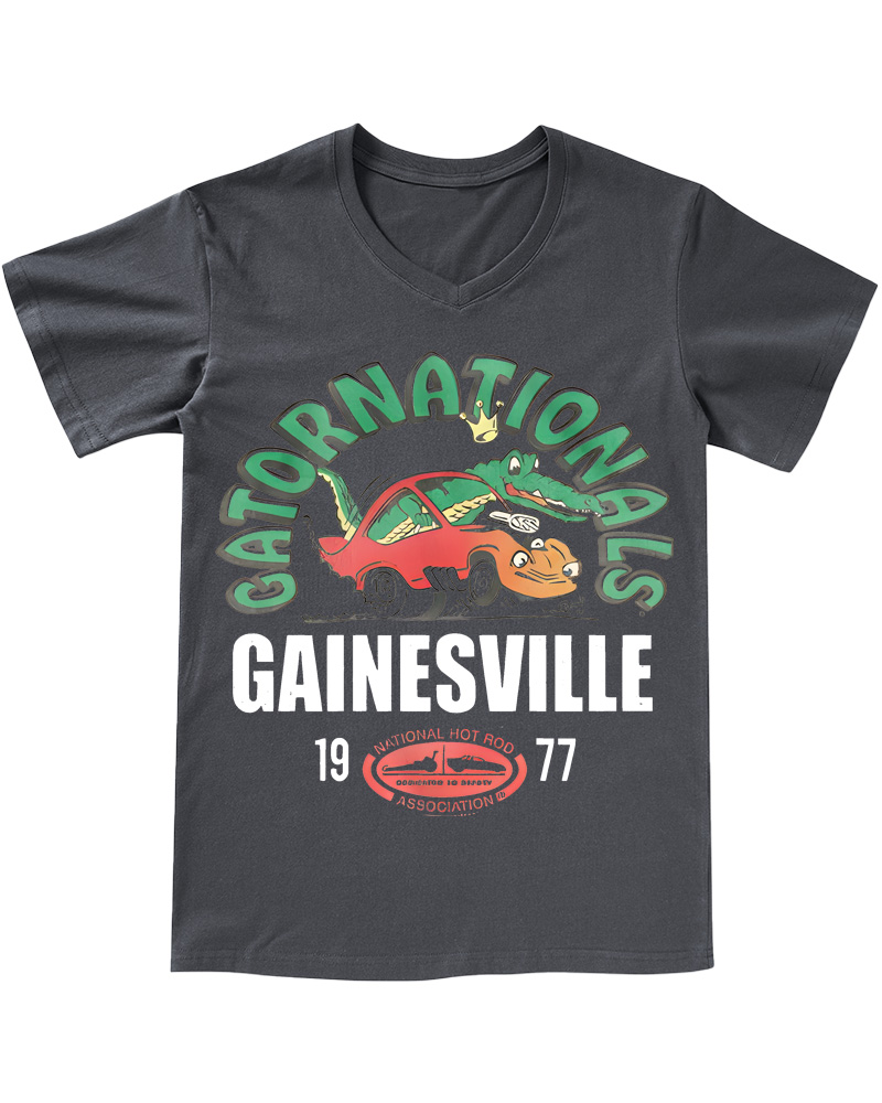 TheRetroTee NHRA Eye-Catching 1970s V-neck T-Shirt