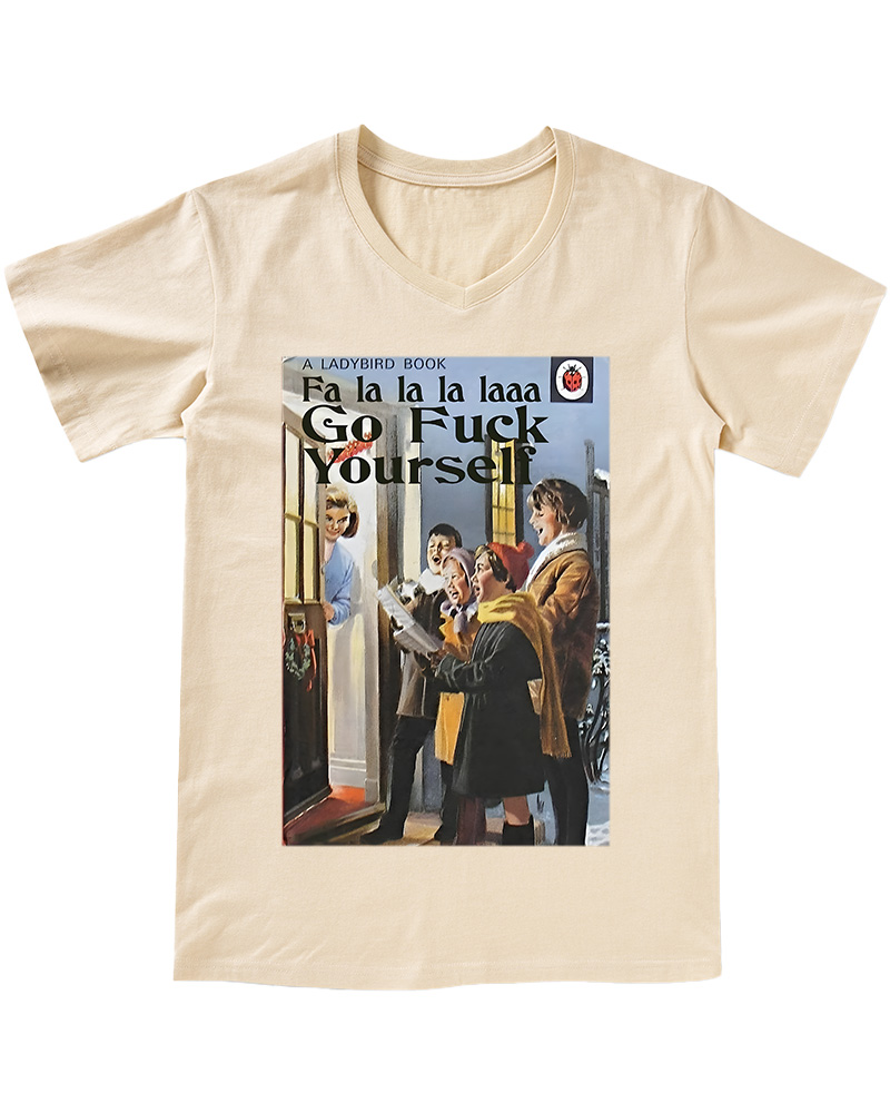 TheRetroTee A Ladybird Book Fa La La La LPin-Upa Gofuck Yourself 1950s V-neck T-Shirt