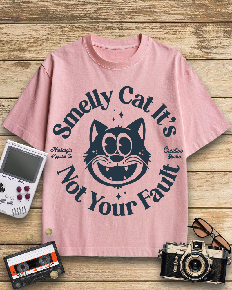 TheRetroTee Smelly Cat 1990s Cotton T-Shirt