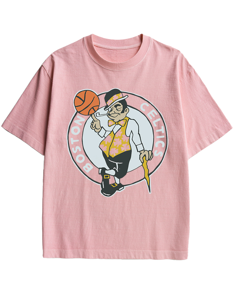 TheRetroTee Boston Leprechaun Basketball 1950s Cotton T-Shirt