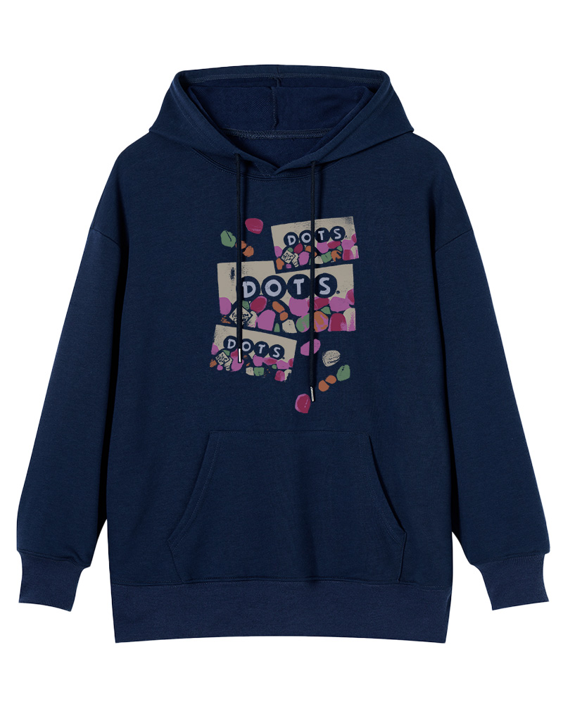 TheRetroTee Colorful Dots Candy 1970s Nostalgic Cotton Hoodie