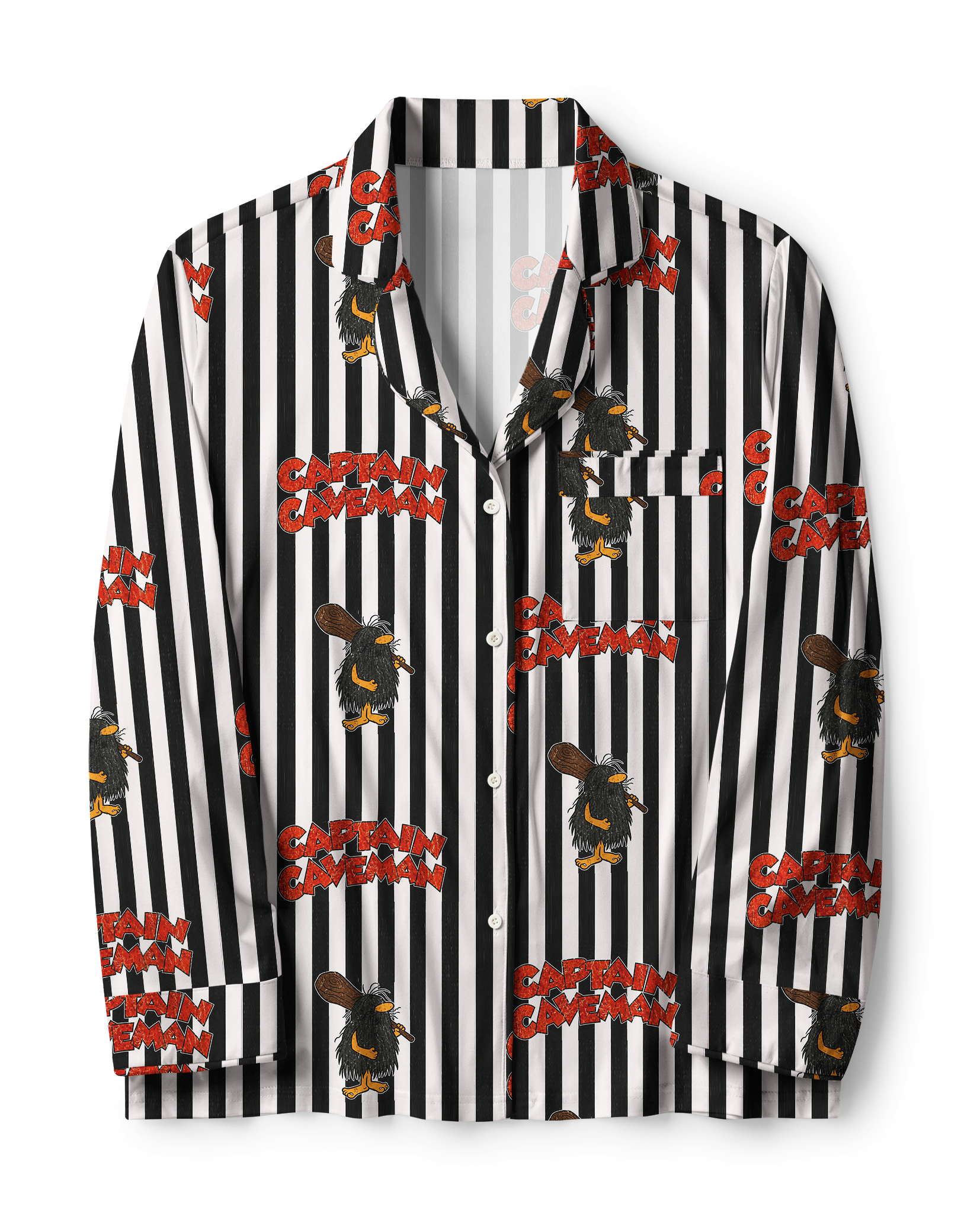TheRetroTee Captain Caveman Stripe Vintage Pajama Set