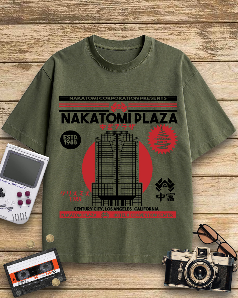 TheRetroTee Nakatomi Plaza 1980s Cotton T-Shirt