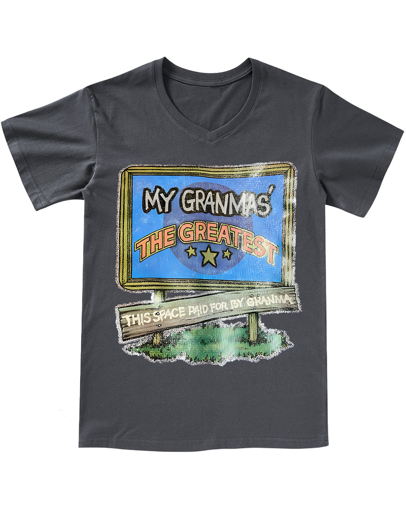 TheRetroTee 70s-80s Funny Greatest Grandma V-neck T-Shirt