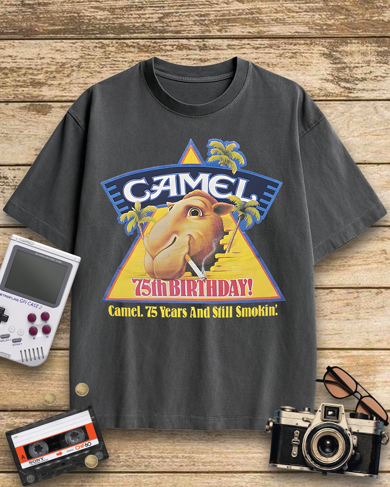 TheRetroTee Camel cigarettes smokin' 1970s Cotton T-Shirt