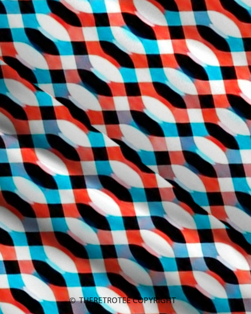 TheRetroTee 1960s Retro Mod Geometric Op Art Strappy Maxi Dress