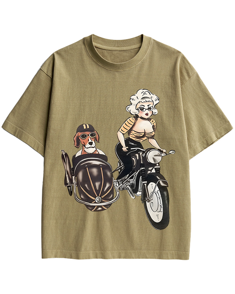 TheRetroTee On The Road Fitted 1950s Cotton T-Shirt