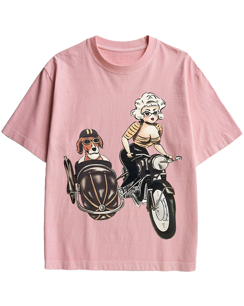 TheRetroTee On The Road Fitted 1950s Cotton T-Shirt