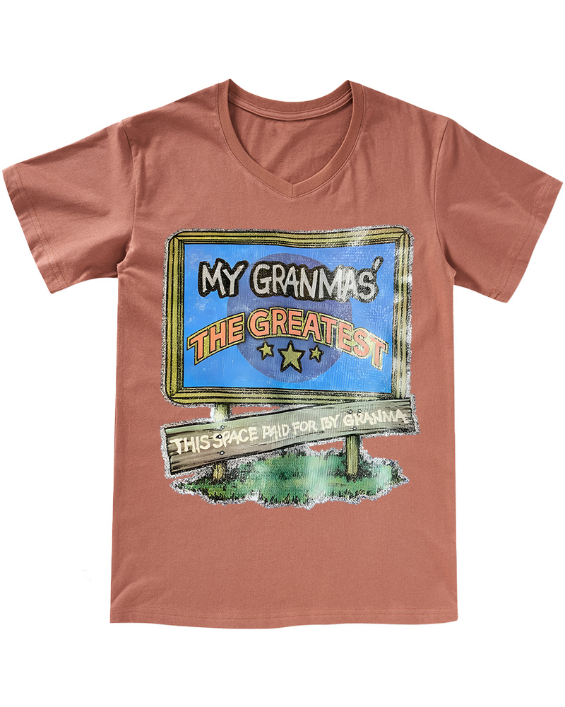 TheRetroTee 70s-80s Funny Greatest Grandma V-neck T-Shirt