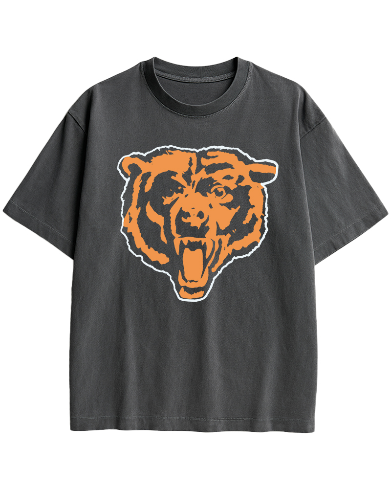 TheRetroTee Bear Head Graphic Cotton T-Shirt