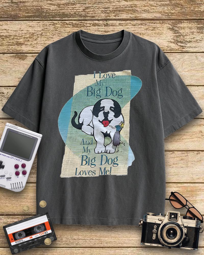 TheRetroTee Vintage Big Dogs Cotton T-Shirt