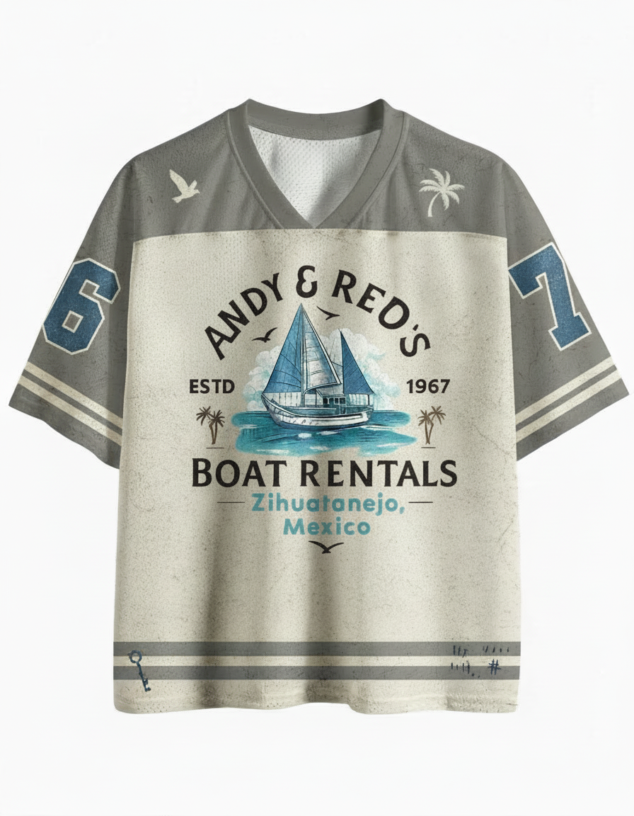 TheRetroTee Boat Rentals 1990s Mesh Jersey