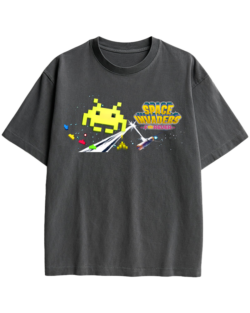 TheRetroTee Space Invaders Forever 1980s Cotton T-Shirt