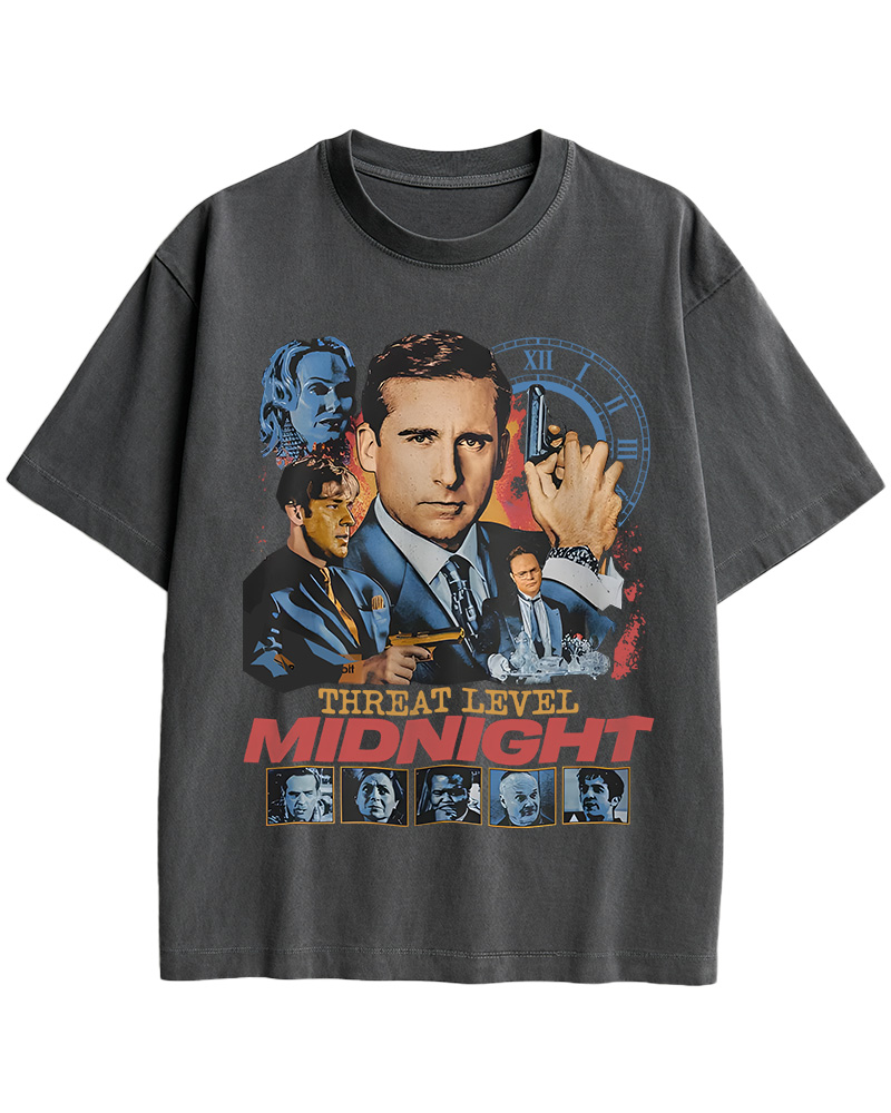 TheRetroTee Threat Level Midnight 2000s Cotton T-Shirt