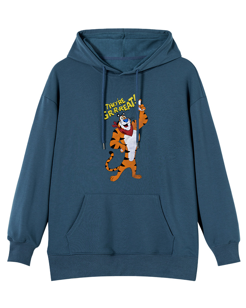 TheRetroTee Frosted Flakes Tony The Tiger 1970s Cotton Hoodie